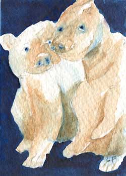 "Polar Bears" by Laurie Farrington, Rockville MD - Watercolor